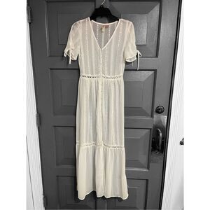 Divided Cream Eyelet Maxi Dress